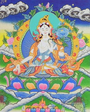  bud - Weiße Tara Thangka Buddhismus